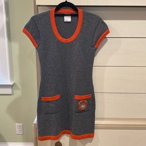 Chanel gray and orange cashmere sweater dress Size 36